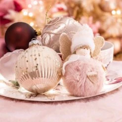 Lot De 12 Boules De Noël (D80 Mm) Cyria Perle -Village de Noel lot de 12 boules de no l d80 mm cyria perle 116308 1657029909