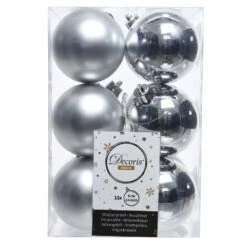 Lot De 12 Boules De Noël (D60 Mm) Alpine Argent
