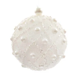 Lot De 12 Boules De Noël (D80 Mm) Biwa Blanc -Village de Noel lot de 12 boules de noel d80 mm biwa blanc 62668