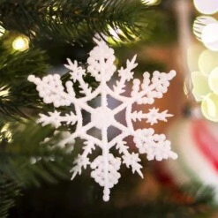 Lot De 12 étoiles De Noël à Suspendre Morzine Blanc
