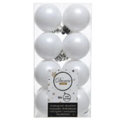 Lot De 16 Boules De Noël (D40 Mm) Alpine Blanc