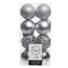 Lot De 16 Boules De Noël (D60 Mm) Alpine Multi Argent -Village de Noel lot de 16 boules de noel d60 mm alpine multi argent 54021