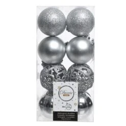 Lot De 16 Boules De Noël (D60 Mm) Alpine Multi Argent