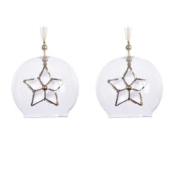 Lot De 2 Boules De Noël En Verre (D80 Mm) Ankara Perle