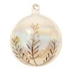 Lot De 2 Boules De Noël En Verre (D100 Mm) Vreli Transparent -Village de Noel lot de 2 boule vr or feuilles gravees r npaillettes irisees r na crochet verre r na susp ruban orgnz or dia10cm transparent irise 70859 1