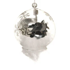 Lot De 2 Boules De Noël En Verre (D80 Mm) Swan Blanc