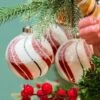 Lot De 2 Boules De Noël En Verre (D100 Mm) Lynette Rouge -Village de Noel lot de 2 boules de no l d100 mm lynette rouge 101164 1657025037
