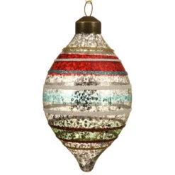 Lot De 2 Boules De Noël En Verre (D100 Mm) Olives Antiques Multicolore