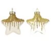 Lot De 2 étoiles De Noël à Suspendre En Verre Arctique Blanc Laine -Village de Noel lot de 2 toiles de no l suspendre en verre arctique blanc laine 128638 1691995709