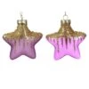 Lot De 2 étoiles De Noël à Suspendre En Verre Arctique Violet -Village de Noel lot de 2 toiles de no l suspendre en verre arctique violet 128645 1688987826