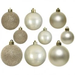 Lot De 20 Boules De Noël Assorties New Alpine Perle -Village de Noel lot de 20 boules de no l assorties new alpine perle 130114 1695632573