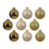 Lot De 21 Boules De Noël (D70 Mm) Cristal En Verre Or