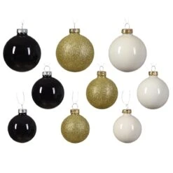 Lot De 21 Boules De Noël (D70 Mm) Cristal En Verre Blanc Laine