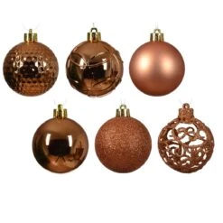 Lot De 37 Boules De Noël (D60 Mm) Alpine Mix Rouge Cuivré -Village de Noel lot de 3 7 alpine mix boule cuivre 128880 1685967846