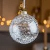 Lot De 3 Boules De Noël (D80 Mm) En Verre Filament Argent -Village de Noel lot de 3 boules de no l d80 mm en verre filament argent 131114 1691138148