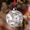 Lot De 3 Boules De Noël (D80 Mm) En Verre Nature Enneigée Transparent -Village de Noel lot de 3 boules de no l d80 mm en verre nature enneig e transparent 128764 1687504796