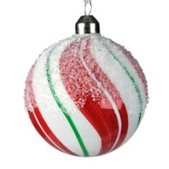 Lot De 3 Boules De Noël En Verre (D80 Mm) Lyna Rouge -Village de Noel lot de 3 boules de no l d80 mm lyna rouge 101089 1635512947