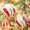 Lot De 3 Boules De Noël En Verre (D80 Mm) Lyna Rouge -Village de Noel lot de 3 boules de no l d80 mm lyna rouge 101089 1654865527