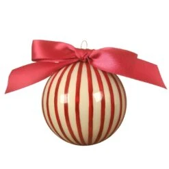 Lot De 3 Boules De Noël En Verre (D80 Mm) Tradi Rouge -Village de Noel lot de 3 boules de no l d80 mm tradi rouge 115813 1654264809