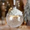 Lot De 3 Boules De Noël En Verre (D80 Mm) Mouchetée Blanc Irisé -Village de Noel lot de 3 boules de no l en verre d80 mm mouchet e blanc iris 46493 1687349836