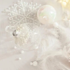 Lot De 3 Boules De Noël En Verre (D80 Mm) Mouchetée Blanc Irisé -Village de Noel lot de 3 boules de noel d80 mm mouchetee blanc irise 46493 4