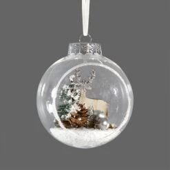 Lot De 3 Boules De Noël Transparentes (D80 Mm) Renne -Village de Noel lot de 3 boules de noel d80 mm renne blanc 46548 1