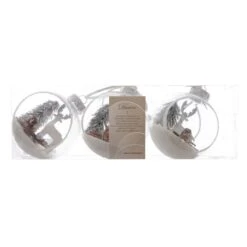 Lot De 3 Boules De Noël Transparentes (D80 Mm) Renne -Village de Noel lot de 3 boules de noel d80 mm renne blanc 46548