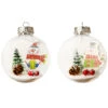Lot De 3 Boules De Noël Transparentes (D80 Mm) Bonhomme De Neige -Village de Noel lot de 3 boules plast a figur 3ass r n3 bonhommes nge differents r na fil argent dia8cm assortie 70706 1