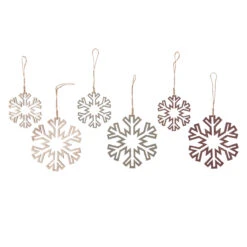 Lot De 6 Flocons De Noël à Suspendre Floconia Multicolore