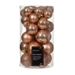 Lot De 30 Boules De Noël Alpine Assorties Rose Pétillant