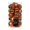 Lot De 30 Boules De Noël Alpine Assorties Rouge Cuivré