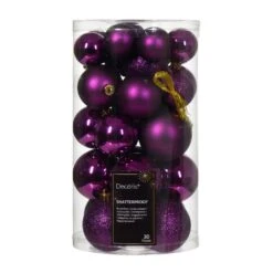 Lot De 30 Boules De Noël Alpine Assorties Violet