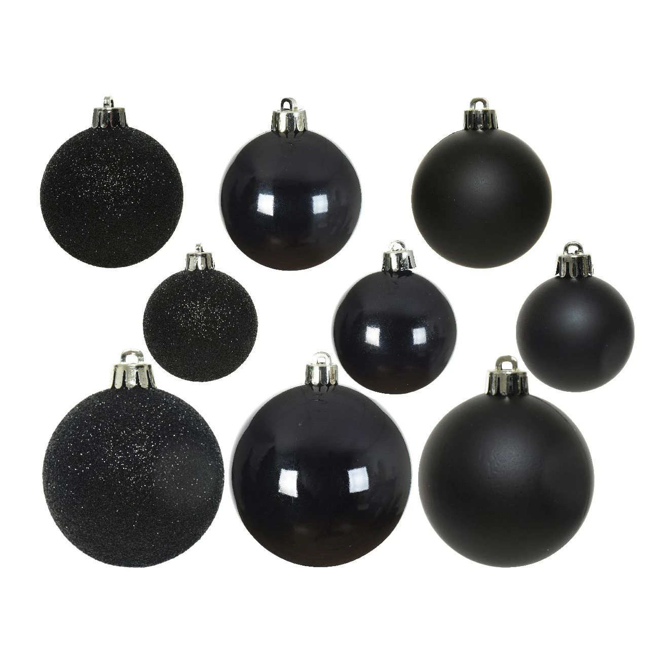 Lot De 30 Boules De Noël Assorties Alpine Noir 4 Lot De 30 Boules De Noël Assorties Alpine Noir – Image 2