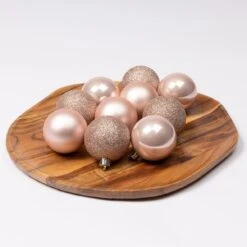 Lot De 30 Boules De Noël Assorties Alpine Rose Poudré -Village de Noel lot de 30 boules de no l assorties alpine rose poudr 25497 1659343051
