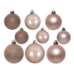 Lot De 30 Boules De Noël Assorties Alpine Rose Poudré -Village de Noel lot de 30 boules de no l assorties alpine rose poudr 25497 1659343083