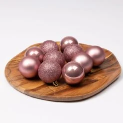 Lot De 30 Boules De Noël Assorties Alpine Vieux Rose -Village de Noel lot de 30 boules de no l assorties alpine vieux rose 84794 1659343633