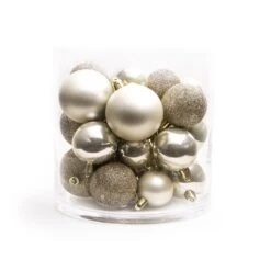 Lot De 30 Boules De Noël Assorties New Alpine Perle