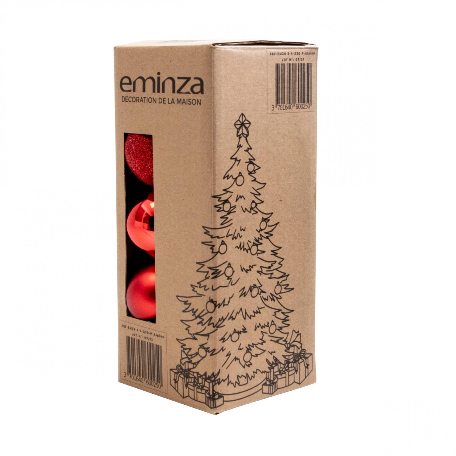 Lot De 30 Boules De Noël Assorties New Alpine Rouge 7 Lot De 30 Boules De Noël Assorties New Alpine Rouge – Image 5