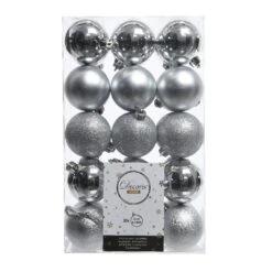 Lot De 30 Boules De Noël (D60 Mm) Alpine Argent