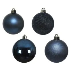 Lot De 30 Boules De Noël (D60 Mm) Alpine Bleu Nuit -Village de Noel lot de 30 boules de no l d60 mm alpine bleu nuit 101047 1659348570