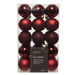 Lot De 30 Boules De Noël (D60 Mm) Alpine Bordeaux