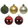 Lot De 30 Boules De Noël (D60 Mm) Alpine Multi Vert / Bordeaux -Village de Noel lot de 30 boules de no l d60 mm alpine multi blanc bordeaux 62333 1623311056