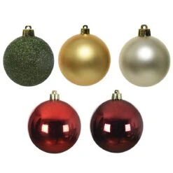 Lot De 30 Boules De Noël (D60 Mm) Alpine Multi Vert / Bordeaux
