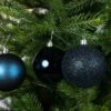 Lot De 34 Boules De Noël (D80 Mm) Alpine Bleu Nuit -Village de Noel lot de 34 boule incassable brillant mat paillettes mix dia8 00cm bleu nuit 115858 1653917609