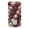 Lot De 37 Boules De Noël (D60 Mm) Alpine Vieux Rose -Village de Noel lot de 37 boules de no l d60 mm ad lie vieux rose 100771 1634302790