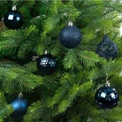 Lot De 37 Boules De Noël (D60 Mm) Alpine Mix Bleu Nuit -Village de Noel lot de 37 boules de no l d60 mm alpine mix bleu nuit 62415 1659346176