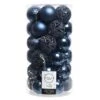 Lot De 37 Boules De Noël (D60 Mm) Alpine Mix Bleu Nuit -Village de Noel lot de 37 boules de no l d60 mm alpine mix bleu nuit 62415 1694440231