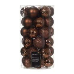 Lot De 37 Boules De Noël (D60 Mm) Alpine Mix Brun Café