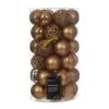Lot De 37 Boules De Noël (D60 Mm) Alpine Mix Brun Gingembre