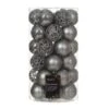 Lot De 37 Boules De Noël (D60 Mm) Alpine Mix Gris Marbre